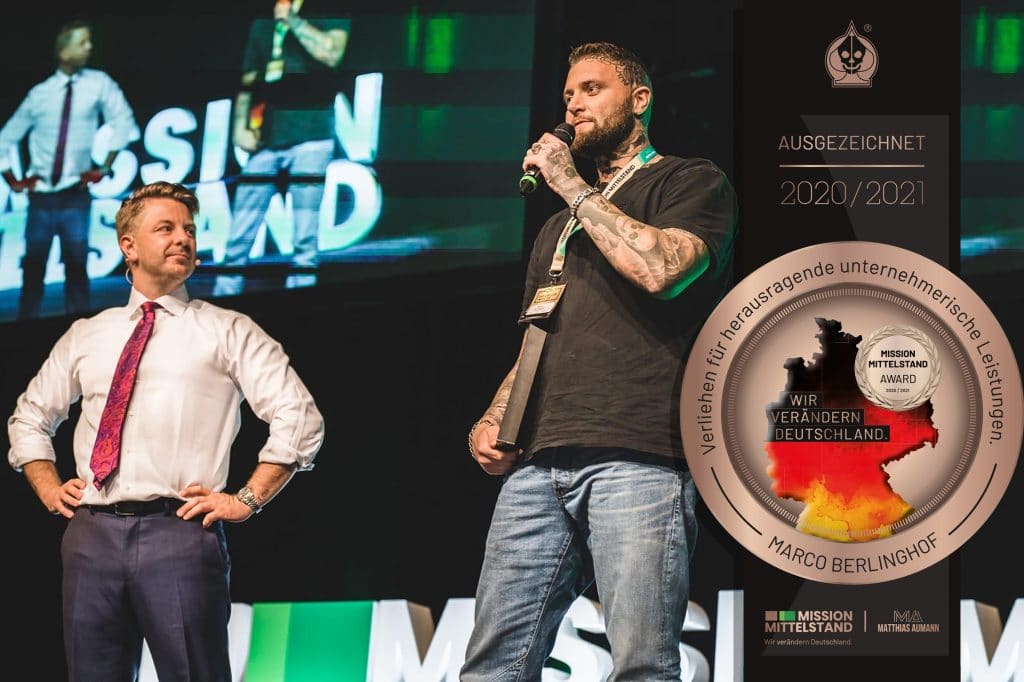 Mission Mittelstand - Award - Auszeichnung - Für - Marco - PikAss - Tattoo - PikAss Tattoo - Studio - Tattoostudio - Unternehmer - Coach - Berater - Leistungen
